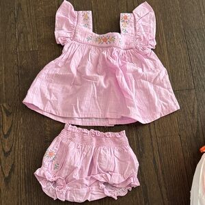 Charming Pink Embroidered Kids Set